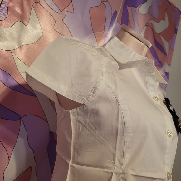 As Is Defect Golds Infinity Size Small Crop Top Blouse Japan Harajuku Gyaru Y2K - Picture 12 of 16